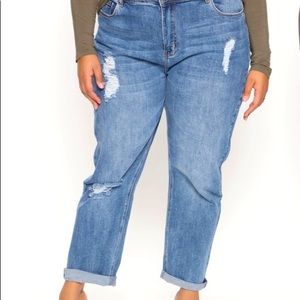 Fashion Nova Roll Cuff Mom Jeans